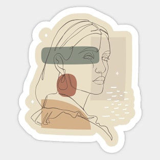 Line art female face Sticker